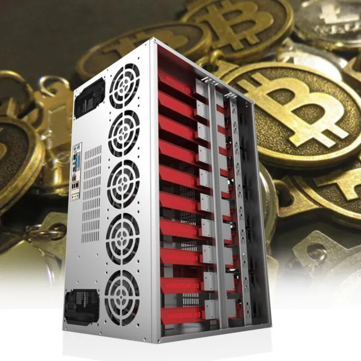 Silver SECC Premium Mining Computers Rig Frame Mining Miner Case For 10 ...