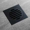 Bathroom Square New Floor Waste Grate Floor Drain Cover, Brass Black 100mm Out pipe -. 