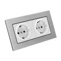 EU Standard 16A Wall Double Switch Socket Power Outlet Panel accommodator AC110V-250V -. 