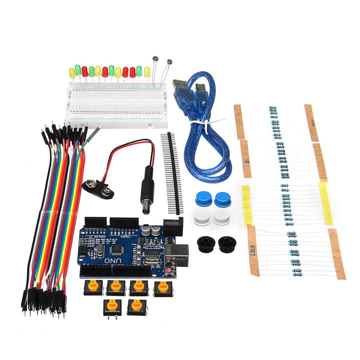 Basic Starter DIY Kit UNO Tools DIY R3 Mini Breadboard LED Jumper Wire ...