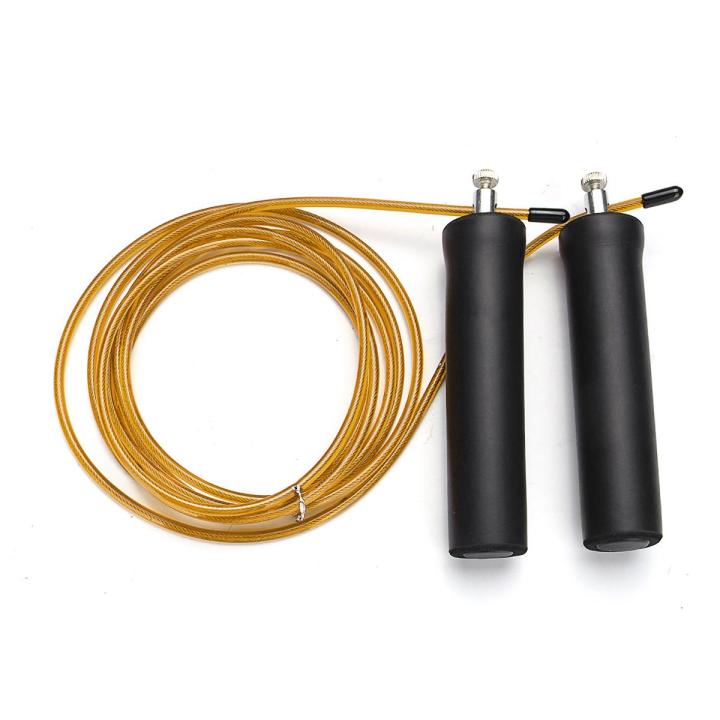 Crossfit Rope Yellow 3M Steel New Wire Speed Skipping Jump Rope Adjustable Crossfit Fitnesss ...