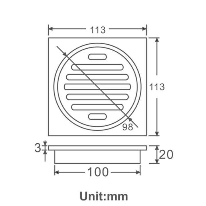 Bathroom%20Square%20New%20Floor%20Waste%20Grate%20Floor%20Drain%20Cover,%20Brass%20Black%20100mm%20Out%20pipe%20-%20-%20Image%206