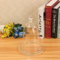 Rose Flower Glass Display Dome Cloche w/ Wooden Base Night Light Home Decor - Glass base. 