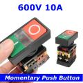 On/Off Start Stop Momentary Push Button Pushbutton Switch AC 600V 10A Green+Red. 