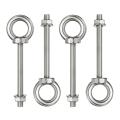 4pcs A4 m8*100 316 Marine Grade Stainless Steel Lifting Eye Bolt Longshank Nut. 