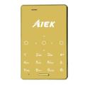 AIEK M4 SUPERIOR 1 Inch MTK Unlocked Dual SIM Card Bluetooth FM Mini Pocket Card Phone Gold - Gold. 