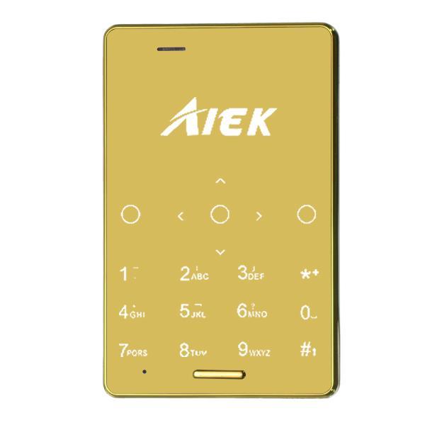 AIEK M4 SUPERIOR 1 Inch MTK Unlocked Dual SIM Card Bluetooth FM Mini Pocket Card Phone Gold - Gold