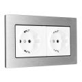 EU Standard 16A Wall Double Switch Socket Power Outlet Panel accommodator AC110V-250V -. 