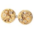 1 Pair Real Working Watch Movement Cufflinks Deluxe Steampunk Style Gold Color -. 