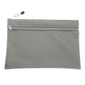 Colorful Double Layer canvas Cloth Zipper Paper File Folder Book Pencil Pen Case Bag File Document Bags Grey - Grey. 