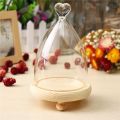 Glass Display Highquality Cloche Bell Jar Dome Flower Immortal Preservation Vase Wooden Base - LOVE. 