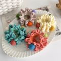 REEBO Wide Cute Simple Female Intestine Bands Headwear For Girls Gift Plush Ball Towel Mop Scrunchies Korean Style Rope Ponytail Holder Women Hair Ring.