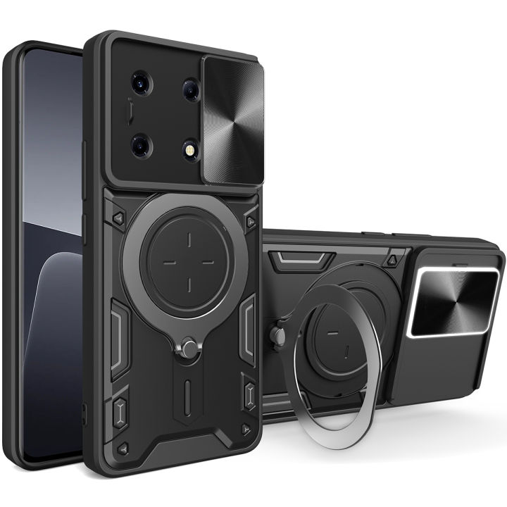 xprmy for Infinix Note 30 VIP Dual Layer Phone Case with Slide Camera Cover and Metal Hidden Bracket