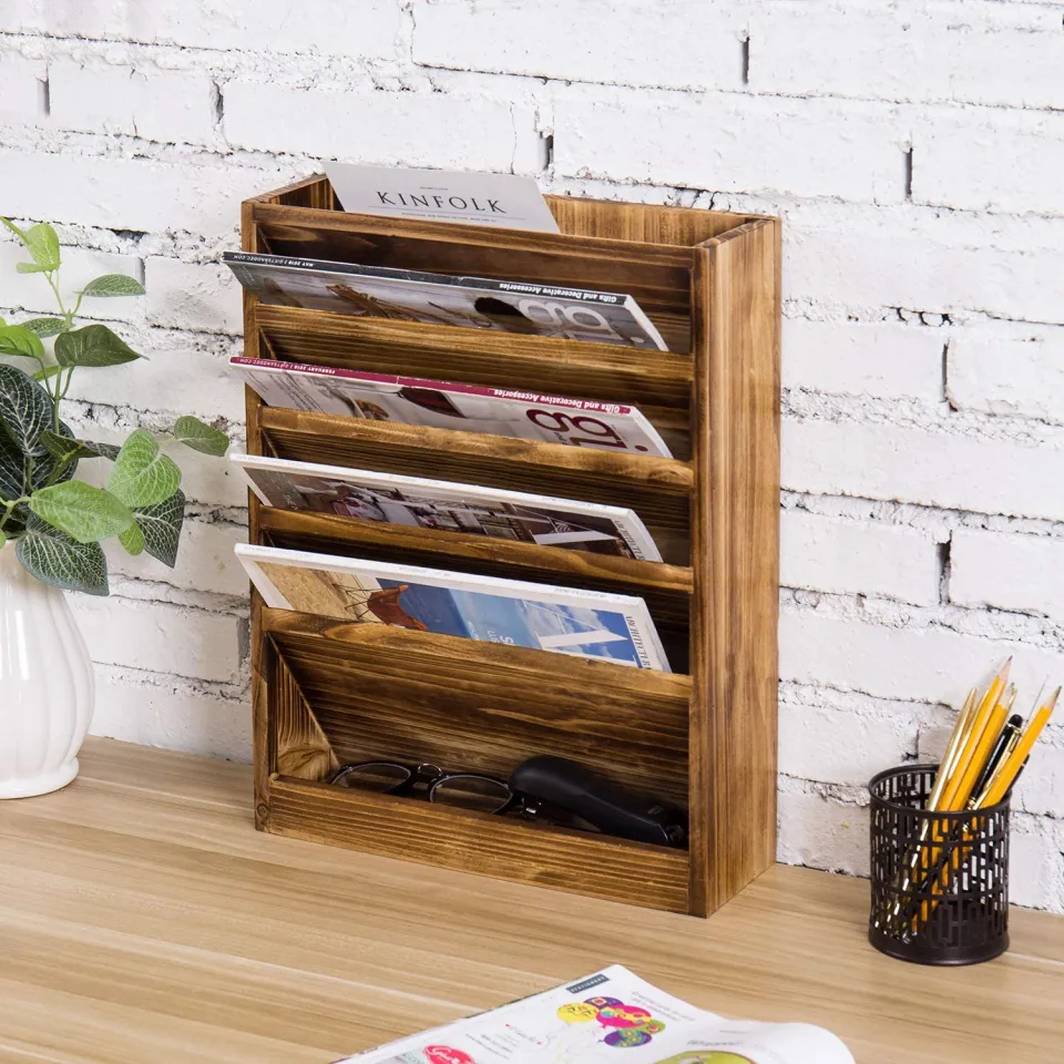 Magazine Rack - Wall hung cheapest wooden magazine holder...lk