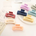 Frosted Morandi color square ladies Korean fashion simple all match going out shark clip hair accessories. 