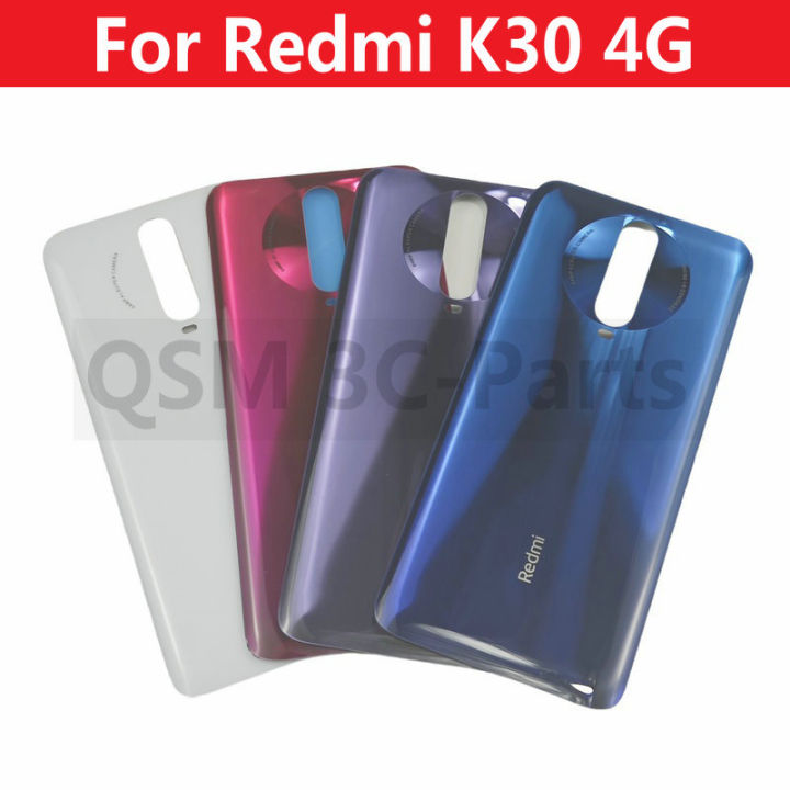 For Xiaomi Redmi K30 4G Back Battery Cover Glass Panel Rear Door Housing Case with Sticker Replacement