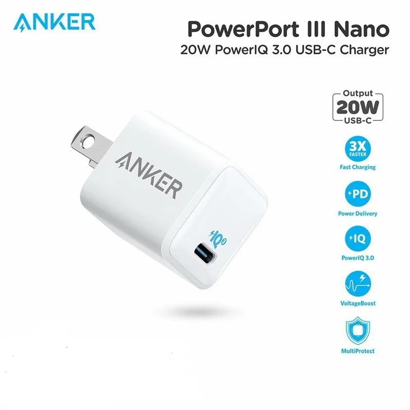 Anker Nano iPhone PD Charger (Only Adapter), 20W PIQ Durable