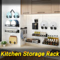 Dish Rack DIY Kitchen Storage Shelf Utensils Holder Wall Mount Shelves Spice.