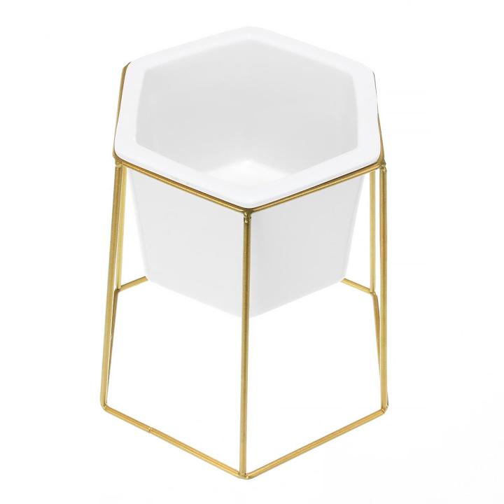 Hexagon%20Ceramic%20Plant%20Pot%20Metal%20Rack%20Holder%20Set%20Succulent%20Flower%20Planter%20Garden%20-%20Golden%20-%20Image%204