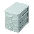 3 Layer Stationery Drawer mini desktop storage box multi-layer cosmetics finishing box office stationery storage box - Three layers of blue. 