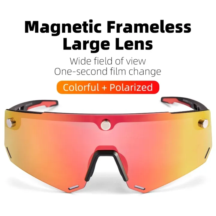 ROCKBROS%202%20In%201%20Bicycle%20Sunglasses%20Shades%20For%20Men%20MTB%20Polarized%20Sports%20UV400%20Magnetic%20Split%20HD%20Large%20Frameless%20Lens%20Cycling%20Eyewear%20-%20Image%204