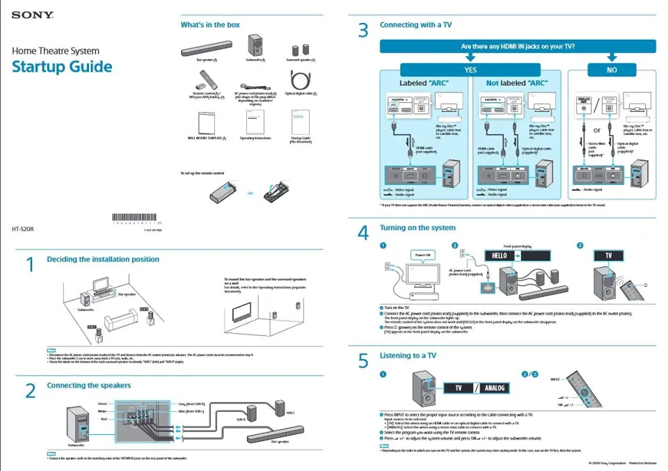 Sony HT-S20R Home Cinema Soundbar System