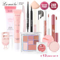 Lameila 13 Piece Face Makeup Set BB cream Eyeliner pen Eyebrow pencil Eye shadow Mascara Lipstick Set up powder Pre makeup lotion Eye shadow Powder blusher Eyebrow knife Eyelash curler Powder puff. 