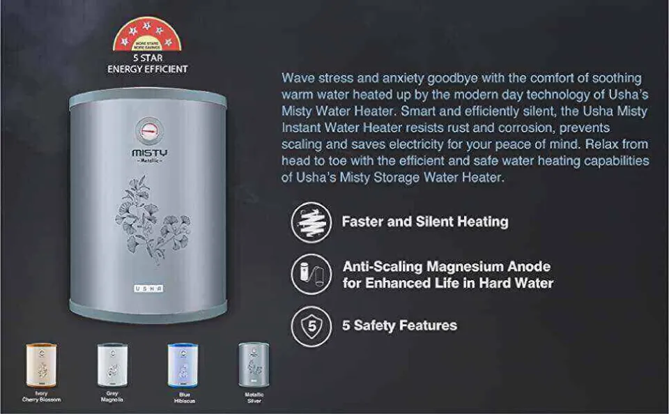 Usha 15 Litre Geyser Star Usha Misty 15-Litres 2000-Watt Star