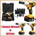 98VF Cordless Highquality Impact Wrench Drill 1/2'' Drive LED Light +12800mAh Li-on Battery - 98vf 12800ma. 