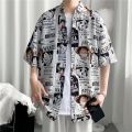 One Piece Anime Shirt Hawaiian Shirts for Men 3D Printed Casual Button Down Shirt White. 