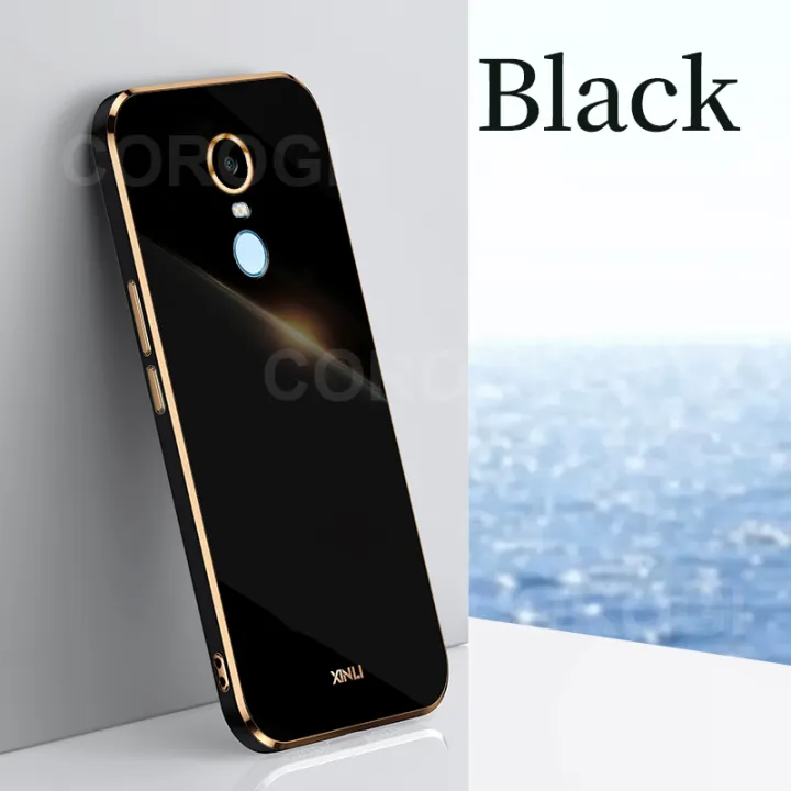 For Xiaomi Redmi 5 Plus Back Cover Luxury 6D Plating Square Frame Shiny Case Camera Lens Protection Soft Silicone Mobile Phone Cases