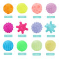 Mumystation 6Pcs Rubber Hand Ball Baby Tactile Senses Toys Newborn Teether Squeeze Bell Toy Set Bath toys. 