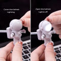 Astronaut Spaceman USB LED Adjustable Night Light For Computer Moon Lamp Desk Light Pure White. 