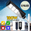 80W/140W/180W 192/384/576 HOT SELL LED Solar Power Street Light Waterproof IP67 Light Control + Human Body Induction Outdoor Garden Security Wall Lamp Road - 180W 576LED. 