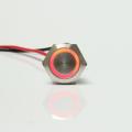 12V 6 Pin 22mm LED Light Angle Eye Flat Head Push Button Momentary Switch ( Red ) - Red (red). 