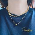 UNIQUE Simple INS Ladies Pendant Necklace Korean Style HOT Rantai Leher Kalung Loket Sale Jewelry Set Accessories Gift. 