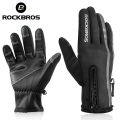 ROCKBROS Touch Screen Bike Gloves Winter Thermal Windproof Warm Full Finger Cycling Glove Anti-slip Bicycle Gloves For Men Women. 