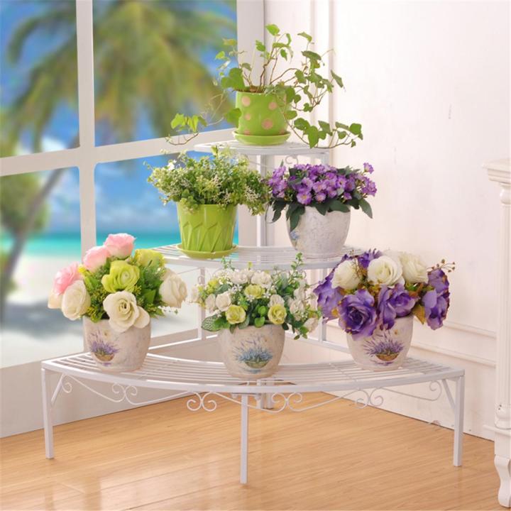 Step Plant Rack 3 Tier New Corner Metal Flower Pots Rack Plant Shelf Step Ladder ...