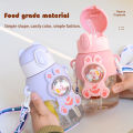 ml D Sticker Portable Kids Water Bottle With Straw Botol Air Children School. 