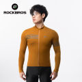 ROCKBROS Cycling Jersey Men's Windproof Warm Long Sleeved Jersey Autumn Winter High Quality Road MTB Cycling Clothing. 