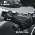 ROCKBROS Cycling Gloves Road MTB Bike Electromobile Adjustable Knob Windproof Warm Men Long-fingered Velvet Autumn Winter. 