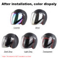 Open Face Helmet Visor Motorcycle Helmet Bubble Lens 3-Snap Bubble Wind Shield Visor. 