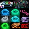 1M/3M/5M El Strip Wire Flexible LED With Battery-Powered Controller Neon Light Flexible Tube Wire For Costume Car Light Party. 