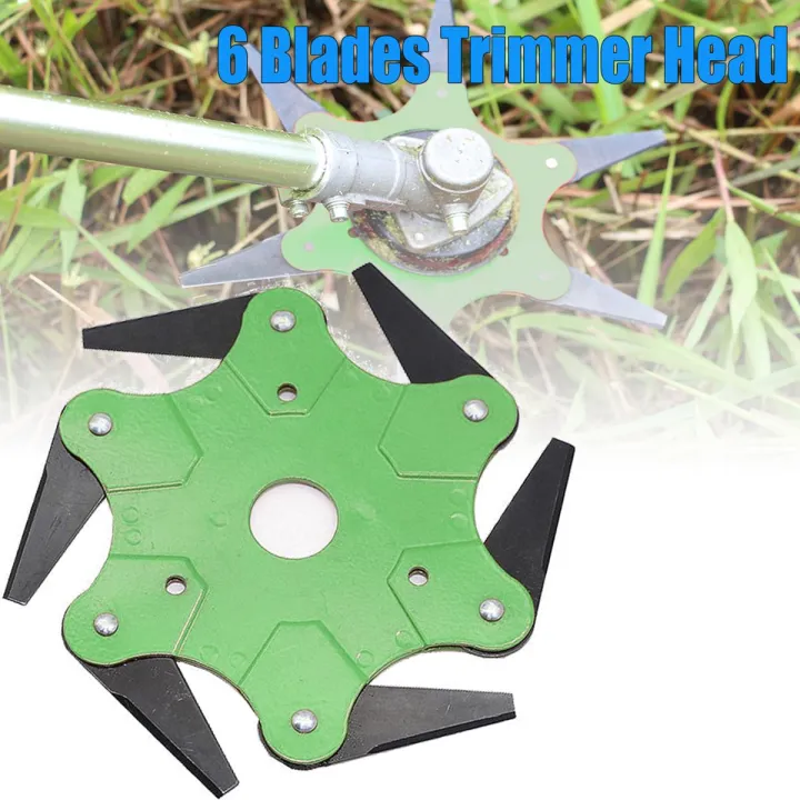 6 Steel Blades Razors 65Mn Lawn Mower Grass Eater Trimmer Head Brush ...
