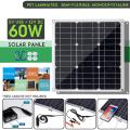 60W 18V Mono Solar Panel Dual 12V/5V  Universal Serial Bus Monocrystaline Flexible Solar Charger For Car RV Boat Batter Charger -. 