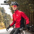 ROCKBROS Cycling Jersey Windproof Fleece Warm Cycling Jacket with Pocket for Men Sports Clothing. 
