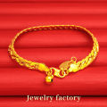 Jewellery 916 Malaysia Set Lelong Viral Murah Rantai Cop Emas Suasa 375 Original Lucky Love Korea & Bangkok Gold Peach Heart Bracelet for Women and Men Fashion Gelang Tangan Lelaki. 