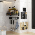 Dish Rack DIY Kitchen Storage Shelf Utensils Holder Wall Mount Shelves Spice.