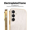 tzmar for Samsung Galaxy A56 5G Silk Pattern Luxury Electroplated Gold Phone Case Shockproof Protection Back Hard Cover. 
