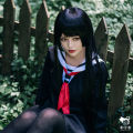Anime Hell Girl Cosplay Enma Ai Jk Sailor Dress Japanese Korean School Uniform Pleated Skirt Sets Black Long With Hair Net. 